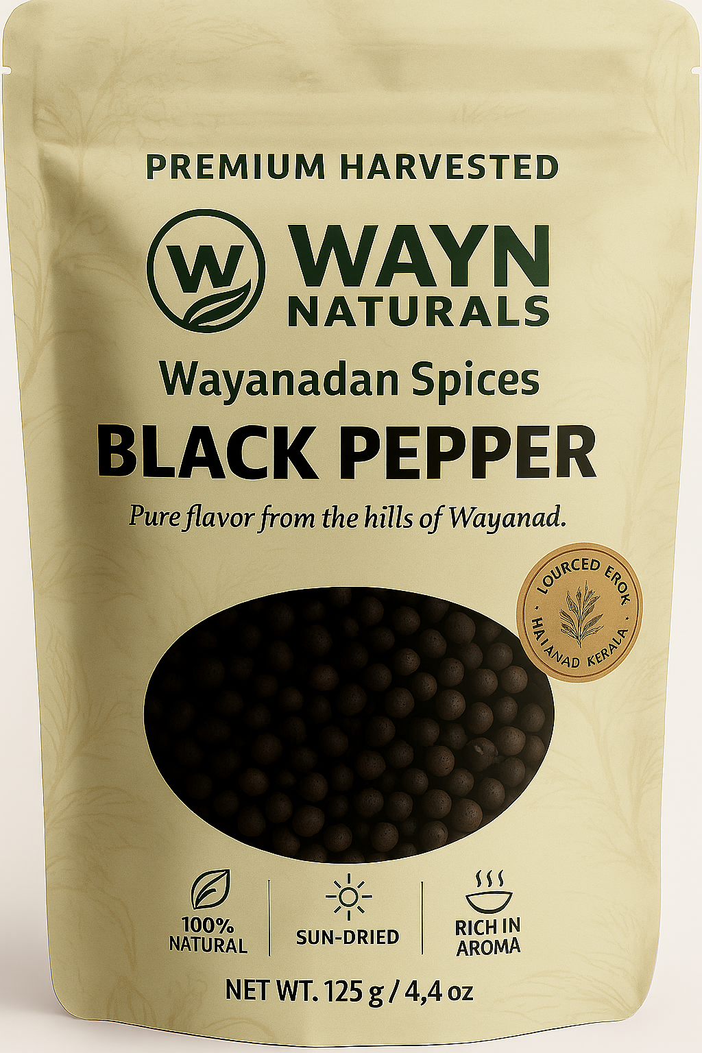 Whole Black Pepper – 100% Organic | Premium Kerala Peppercorns