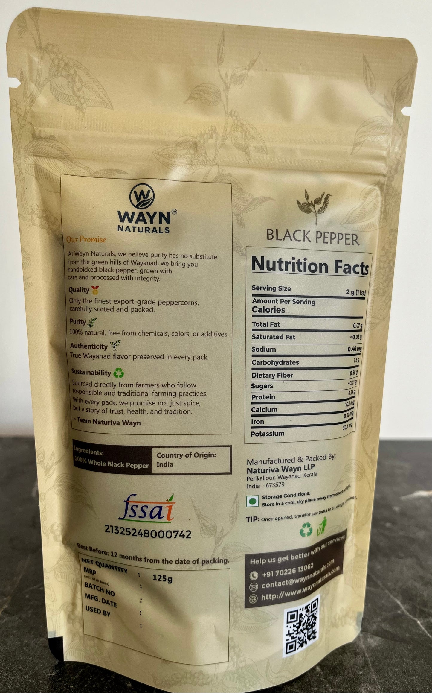 Whole Black Pepper – 100% Organic | Premium Kerala Peppercorns