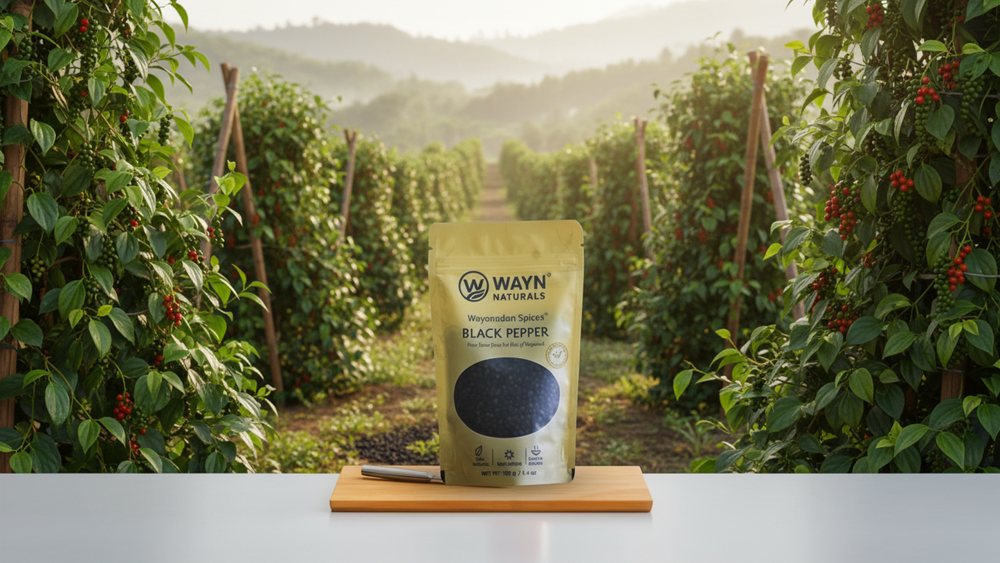 Whole Black Pepper – 100% Organic | Premium Wayanadan Peppercorns